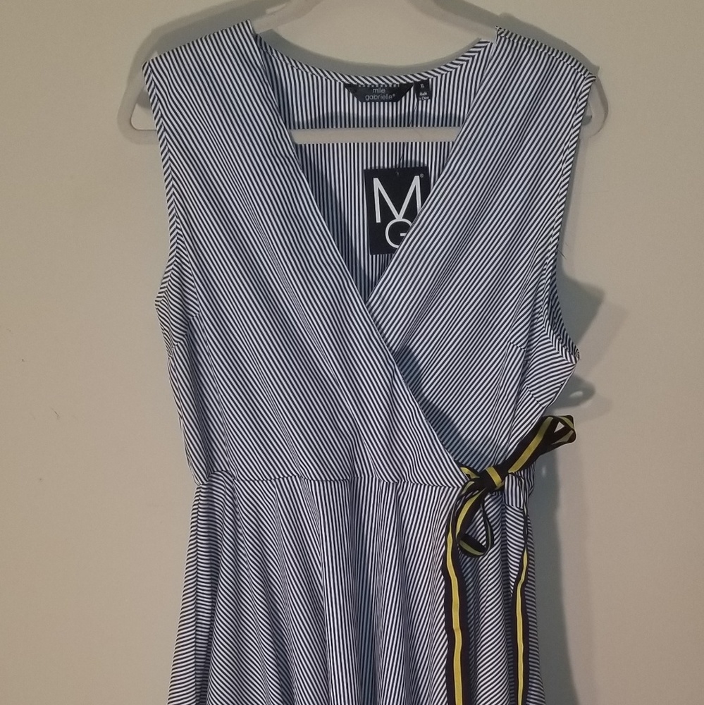 NWT Mlle Gabrielle White/Blue Summer Dress